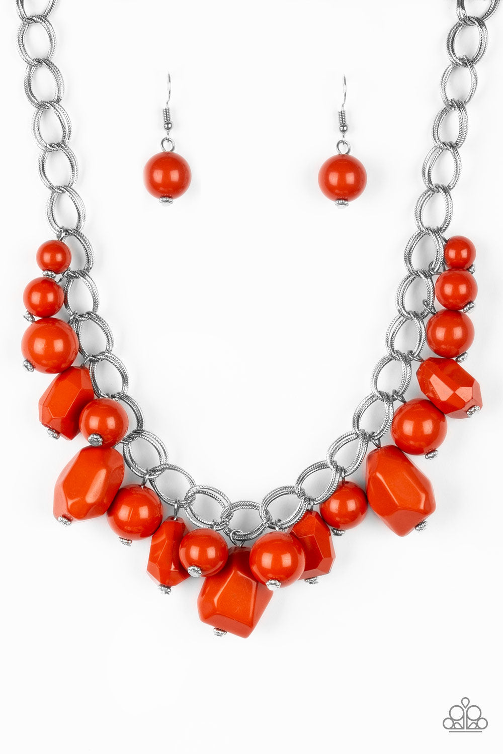 Paparazzi - Gorgeously Globetrotter - Orange Necklace | Fashion Fabulous  Jewelry