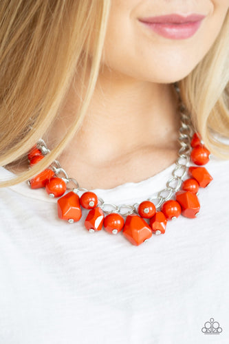 Gorgeously Globetrotter - Orange Necklace - Paparazzi Accessories - Paparazzi Accessories