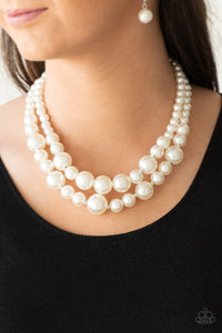 Paparazzi Paparazzi - The More The Modest - White Pearl Necklace Necklaces