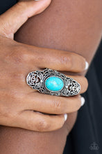 Load image into Gallery viewer, Ego Trippin - Blue-Ring-Paparazzi Accessories - Paparazzi Accessories