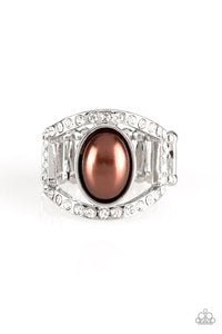 Paparazzi - Radiating Riches - Brown Ring - Paparazzi Accessories