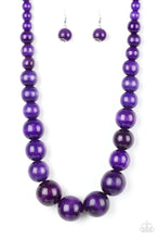 Load image into Gallery viewer, Paparazzi - Effortlessly Everglades - Purple Wood Necklace - Paparazzi Accessories