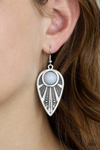 Paparazzi - Talk The Walkabout - Silver Grey Earrings - Paparazzi Accessories