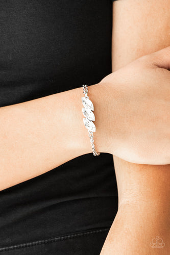Paparazzi - Pretty Priceless - White Rhinestone Bracelet - Paparazzi Accessories