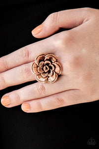 Paparazzi - FLOWERBED and Breakfast - Copper Ring - Paparazzi Accessories