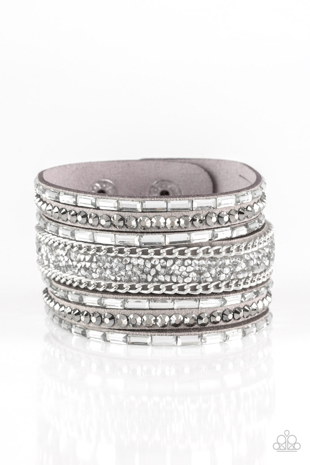 Urban Rhinestone Jewelry Rumble - Silver | Fashion Fabulous Paparazzi Bracelet -