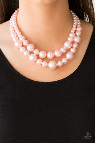 The More The Modest - Pink Pearl Necklace - Paparazzi Accessories - Paparazzi Accessories