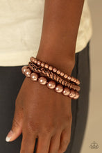 Load image into Gallery viewer, Paparazzi Paparazzi - A PEARL-fect Ten Copper Bracelet Bracelets