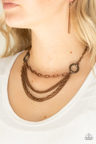 CHAINS of Command - Copper Necklace -Paparazzi Accessories - Paparazzi Accessories