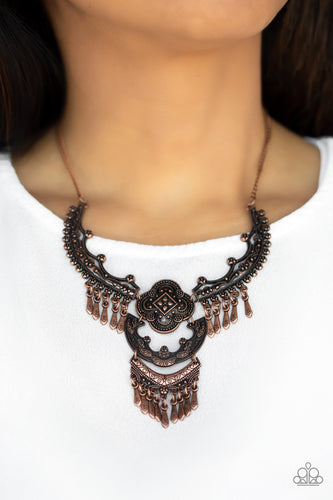 Rogue Vogue - Copper - Necklace -Paparazzi Accessories - Paparazzi Accessories