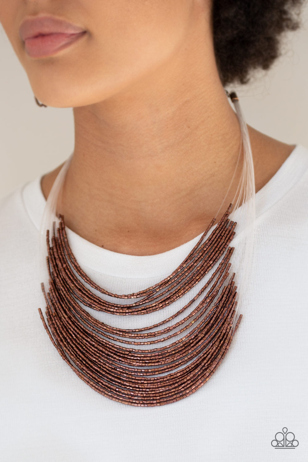 Paparazzi - Catwalk Queen - Copper  - Seed Bead Necklace - Paparazzi Accessories