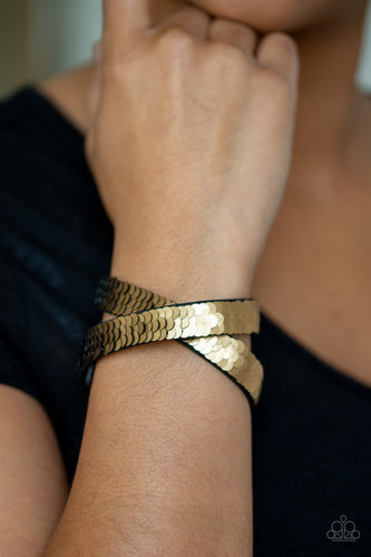 Under The SEQUINS - Gold Bracelet -Paparazzi - Paparazzi Accessories