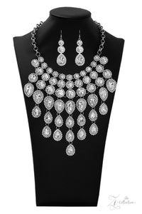 Mesmerize -White Rhinestone Zi Collection Necklace -Paparazzi Accessories - Paparazzi Accessories