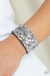 Starry Sequins - Silver Bracelet -Paparazzi Accessories - Paparazzi Accessories