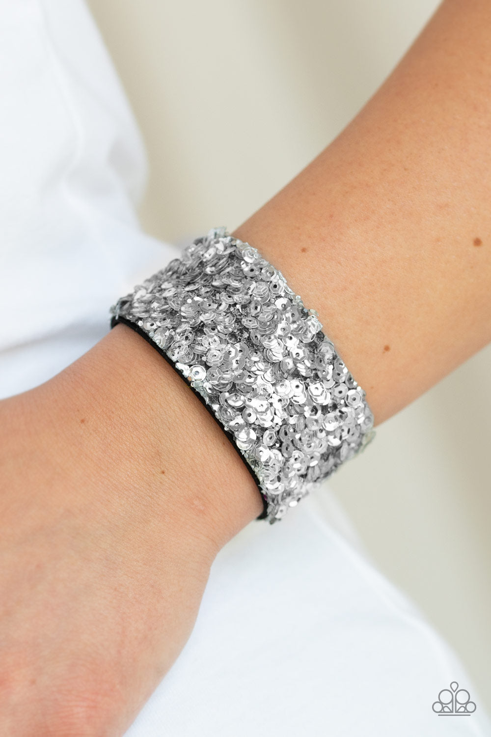 Starry Sequins - Silver Bracelet -Paparazzi Accessories - Paparazzi Accessories