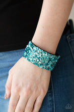 Load image into Gallery viewer, Starry Sequins - Blue Bracelet - Paparazzi Accessories - Paparazzi Accessories