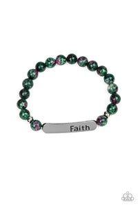 Faith In All Things - Green Bracelet - Paparazzi Accessories - Paparazzi Accessories