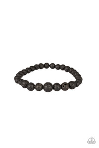 Paparazzi - Focused - Black Lava Stone Bracelet - Paparazzi Accessories