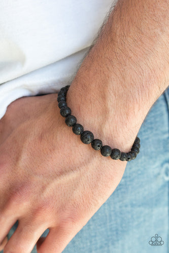 Paparazzi - Focused - Black Lava Stone Bracelet - Paparazzi Accessories