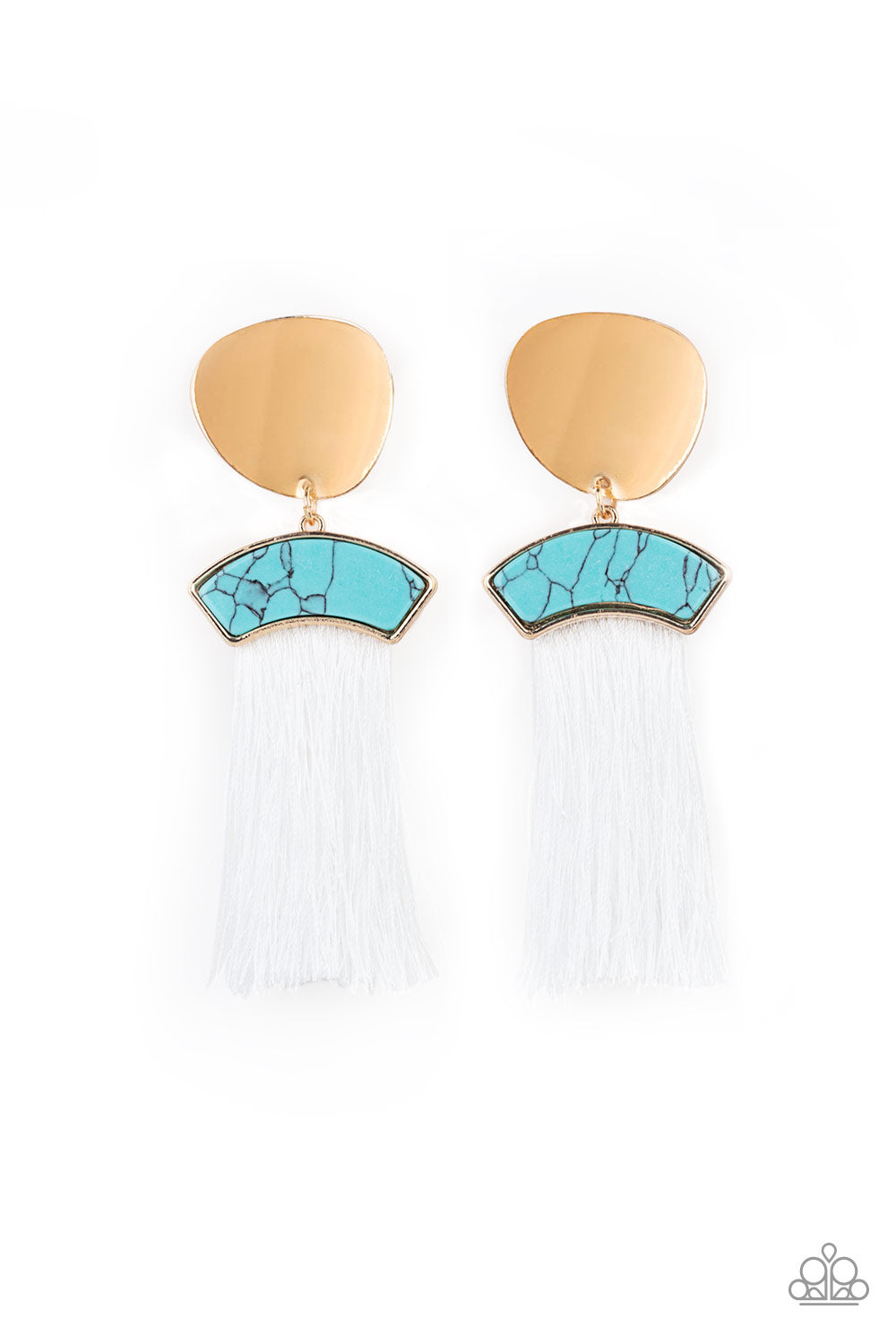 Blue tassel earrings on sale paparazzi