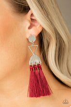 Load image into Gallery viewer, Tassel Trippin - Red Earring Paparazzi Accessories - Paparazzi Accessories