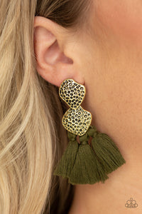 Tenacious Tassel - Green Earrings - Paparazzi Accessories - Paparazzi Accessories