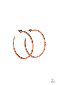 Paparazzi - Texture Tempo - Copper Earrings - Paparazzi Accessories