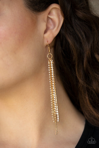 Center Stage Status - Gold Earring - Paparazzi Accessories - Paparazzi Accessories