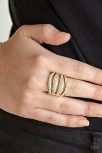 Roll Out The Diamonds - Gold Ring - Paparazzi Accessories - Paparazzi Accessories