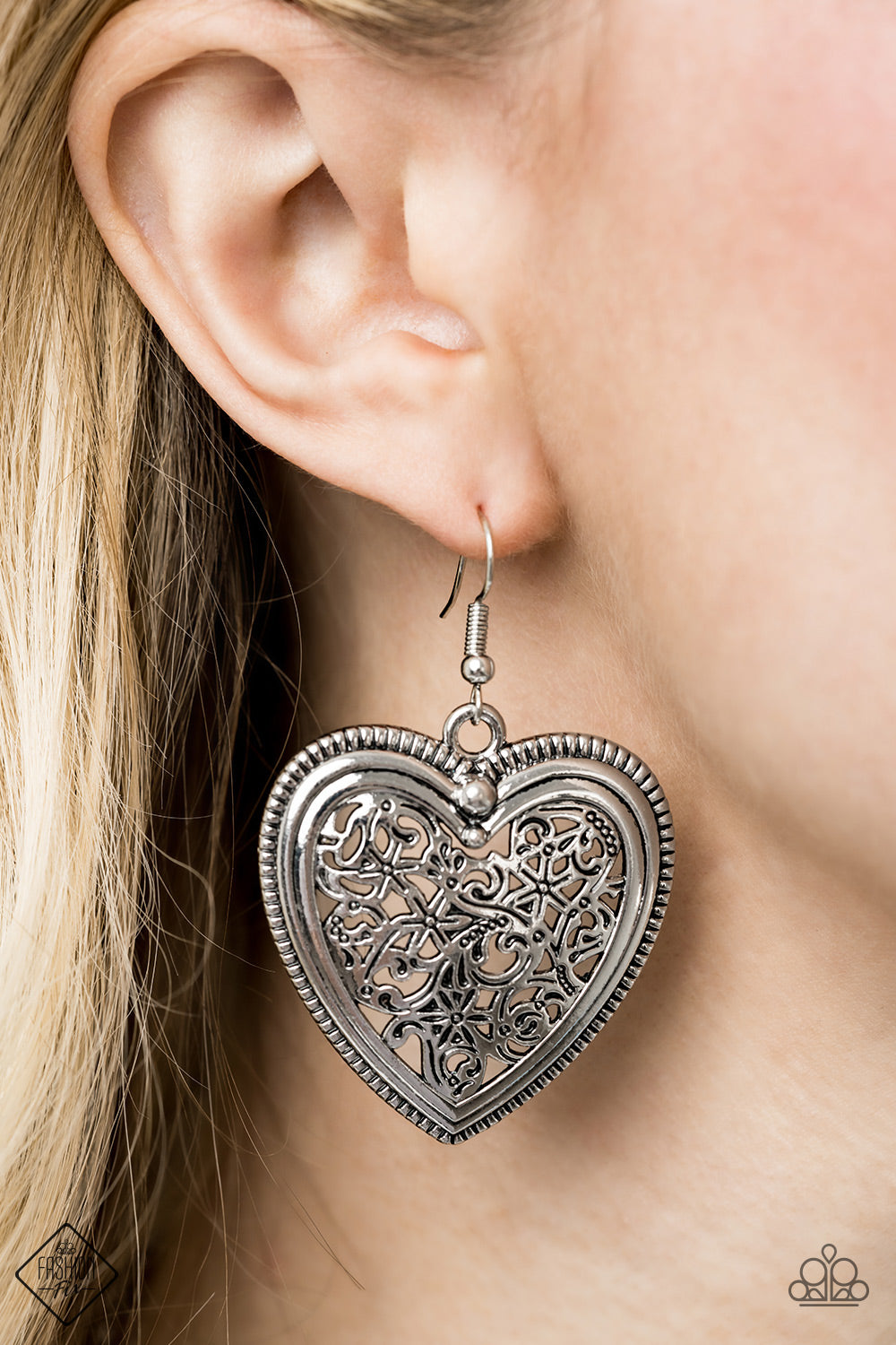 Victorian Devotion Silver Earrings - Paparazzi Accessories - Paparazzi Accessories