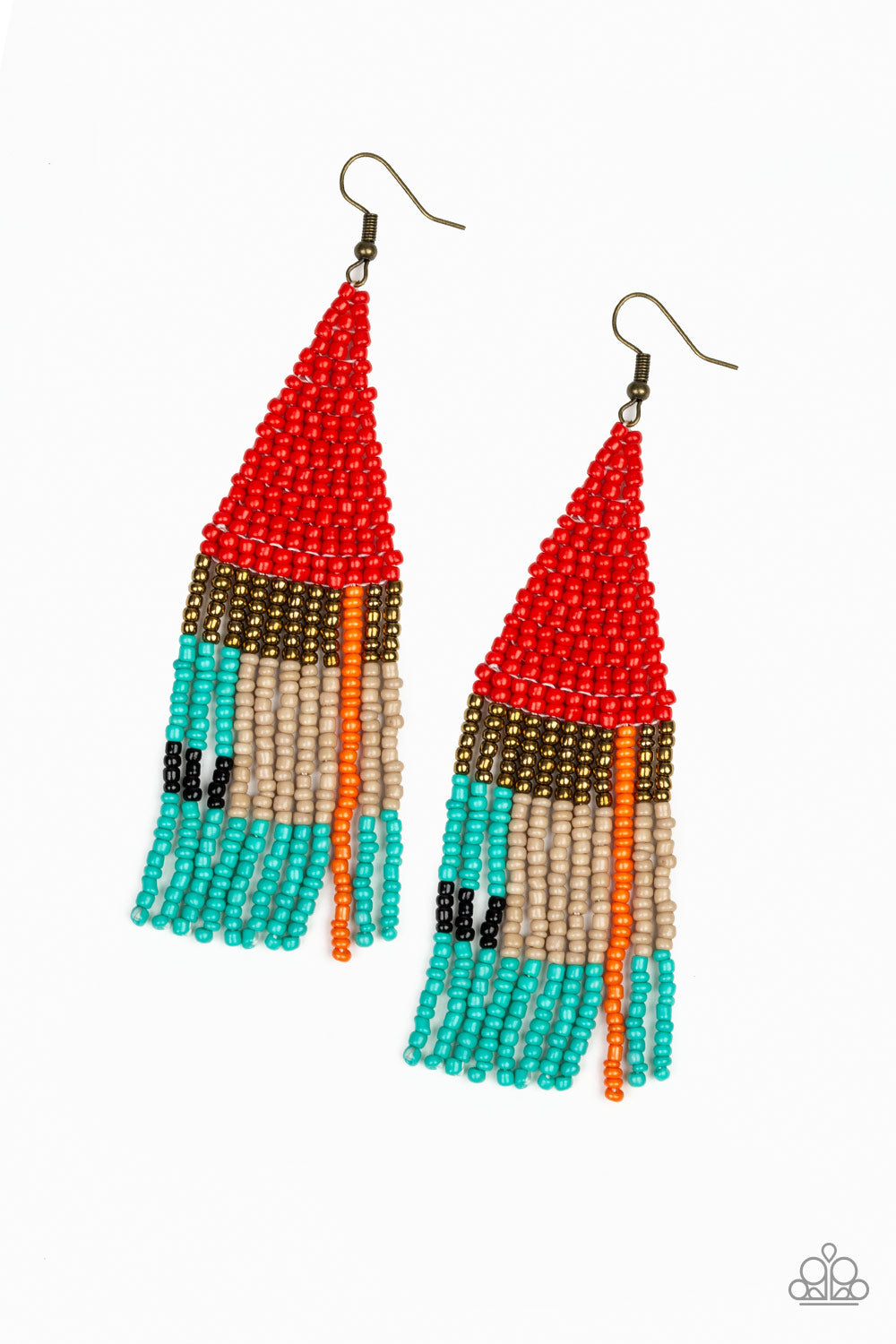 Red seed bead earrings shop paparazzi