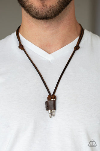 Dodge a Bullet - Brown Necklace -Paparazzi Jewelry - Paparazzi Accessories