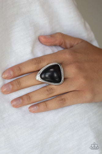 Stone Scene - Black Ring - Paparazzi Accessories - Paparazzi Accessories