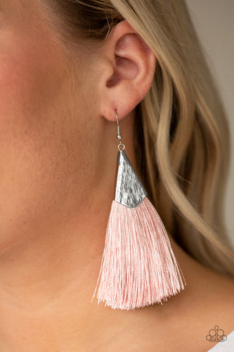 In Full PLUME - Pink Earring -Paparazzi Accessories - Paparazzi Accessories