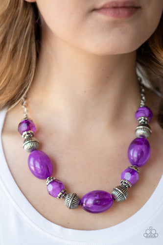 Ice Melt - Purple Necklace -Paparazzi Accessories - Paparazzi Accessories