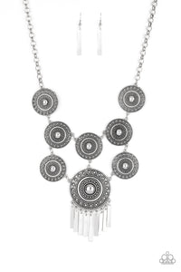 Modern Medalist - Silver Necklace-Paparazzi Accessories - Paparazzi Accessories