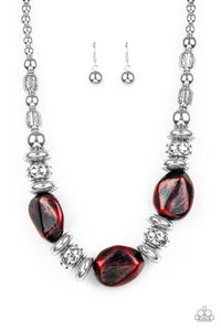 Colorfully Confident - Red Necklace - Paparazzi Accessories - Paparazzi Accessories