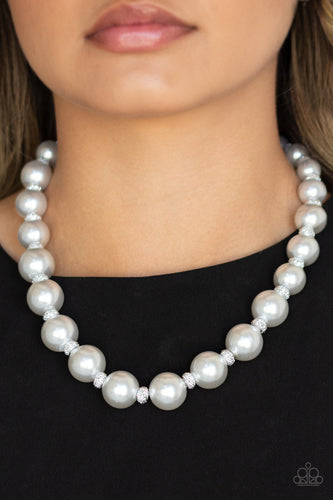 Uptown Heiress - Paparazzi Silver Pearl Necklace - Paparazzi Accessories