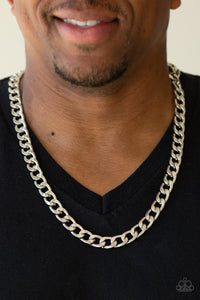 The Underdog - Silver Men's Necklace - Paparazzi Accessories - Paparazzi Accessories