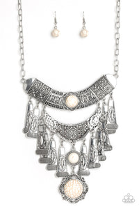 Sahara Royal - White Necklace - Paparazzi Accessories - Paparazzi Accessories