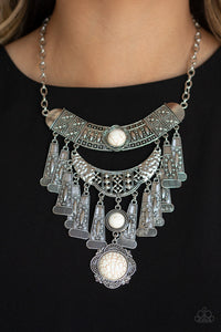 Sahara Royal - White Necklace - Paparazzi Accessories - Paparazzi Accessories