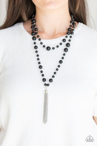 Social Hour - Black Beaded Necklace - Paparazzi Accessories - Paparazzi Accessories
