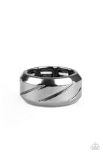 Load image into Gallery viewer, Paparazzi - Sideswiped - Black Urban Ring - Paparazzi Accessories