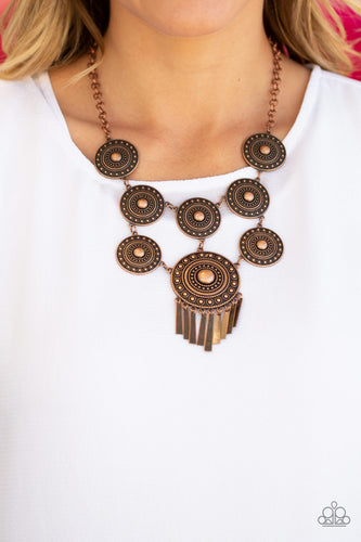 Modern Medalist - Copper Necklace - Paparazzi Accessories - Paparazzi Accessories