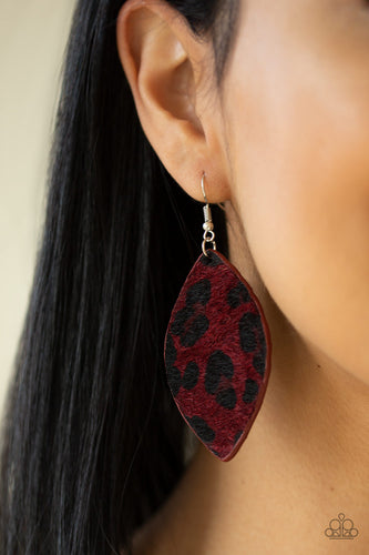 GRR-irl Power! - Red Cheetah Earrings - Paparazzi Accessories - Paparazzi Accessories