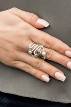 Load image into Gallery viewer, Pearl, Silver and Rhinestone Ring -  Sleek, classy, metallic designs that you’d find on the streets of New York.