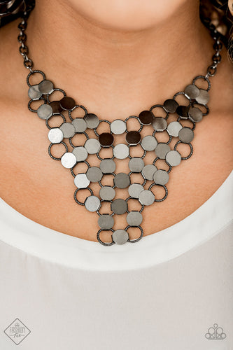 Net Result Gun Metal Necklace - Paparazzi Accessories - Paparazzi Accessories