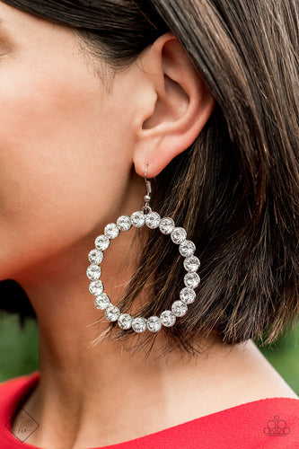 Welcome to the GLAM-boree White Earring - Paparazzi Accessories - Paparazzi Accessories