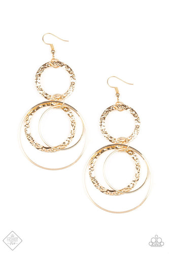 Paparazzi Eclipse Edge - Gold Earring - Paparazzi Accessories