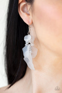 Fragile Florals - White Earrings- - Paparazzi Accessories